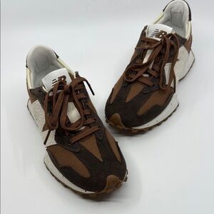 New Balance Brown and Cream Sneakers